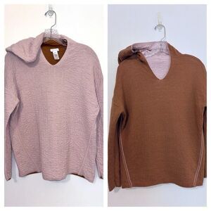 J. Jill Reversible Hoodie Pink Brown Size Small